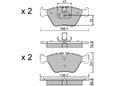 Комплект тормозных колодок AISIN BPBM-1009